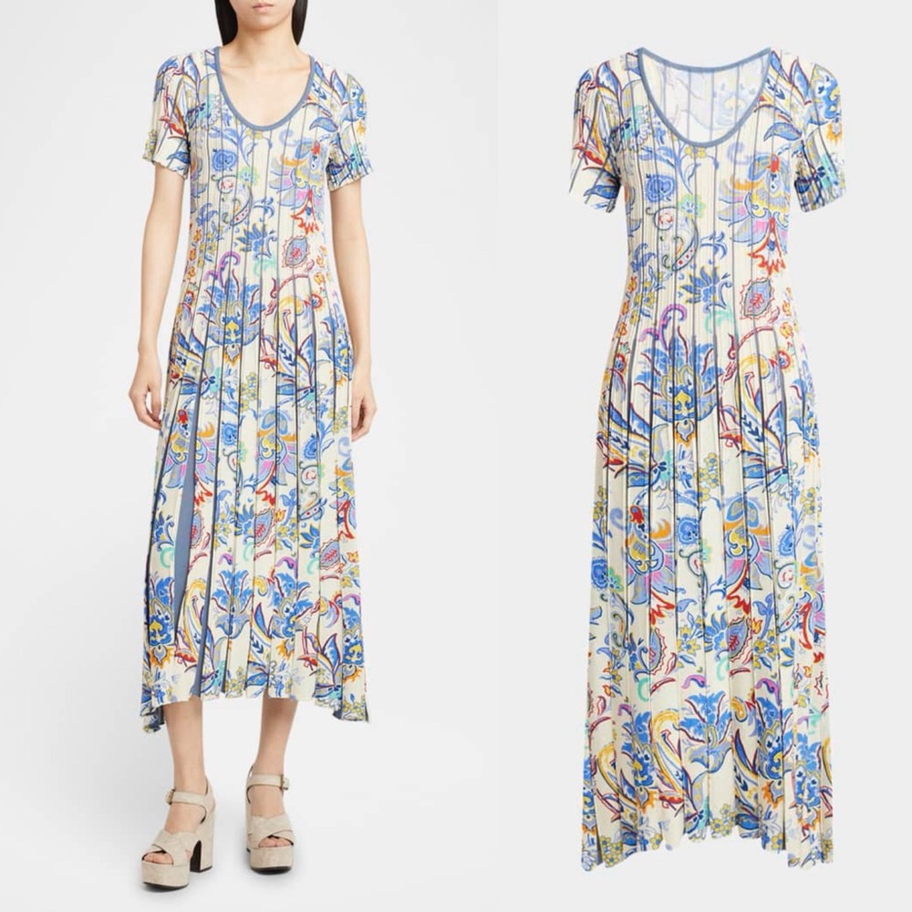 $2,350 Etro paisley pleated Knit Midi Dress - Picture 7 of 13